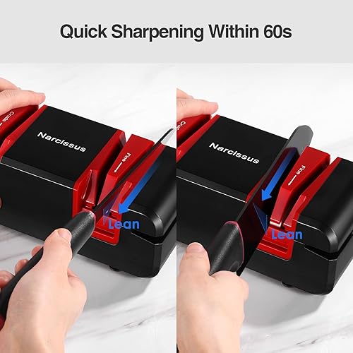 Miniatura 4 de Narcissus Afilador de cuchillos, afilador de cuchillos eléctrico profesional para el hogar, 2 etapas para afilar y pulir cuchillos rápidos, puede