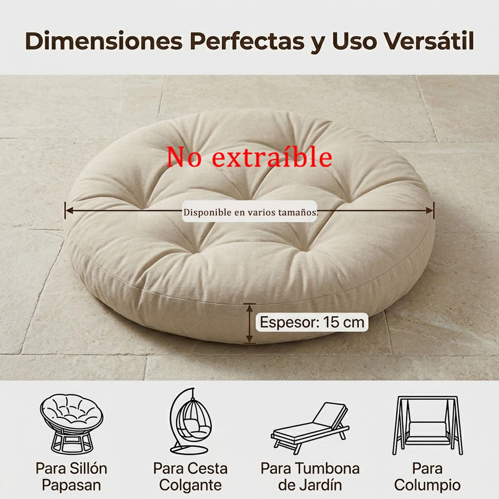 Genérico Cojín De Algodón For Silla Hamaca Relleno Grueso Cojín Redondo For Columpio Exterior For Muebles Mimbre Sillón Papasan Descanso Jardín Patio(Dark Pink,130cm)