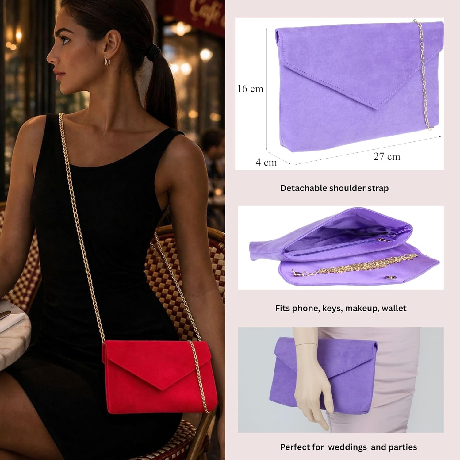 Girly HandBags Plain Clutch Bag