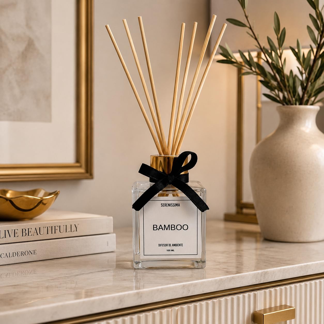 Difusor Aromatizador de Ambiente 100ml com Varetas (Bamboo) | Premium, Elegante,