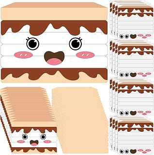 Novabright 24 Pcs S'More Craft Kit with Sticker Marshmallow Religious DIY Craft Kit for Vbs Vacation Bible Sunday School Church Activities Camping Christian Party Decor