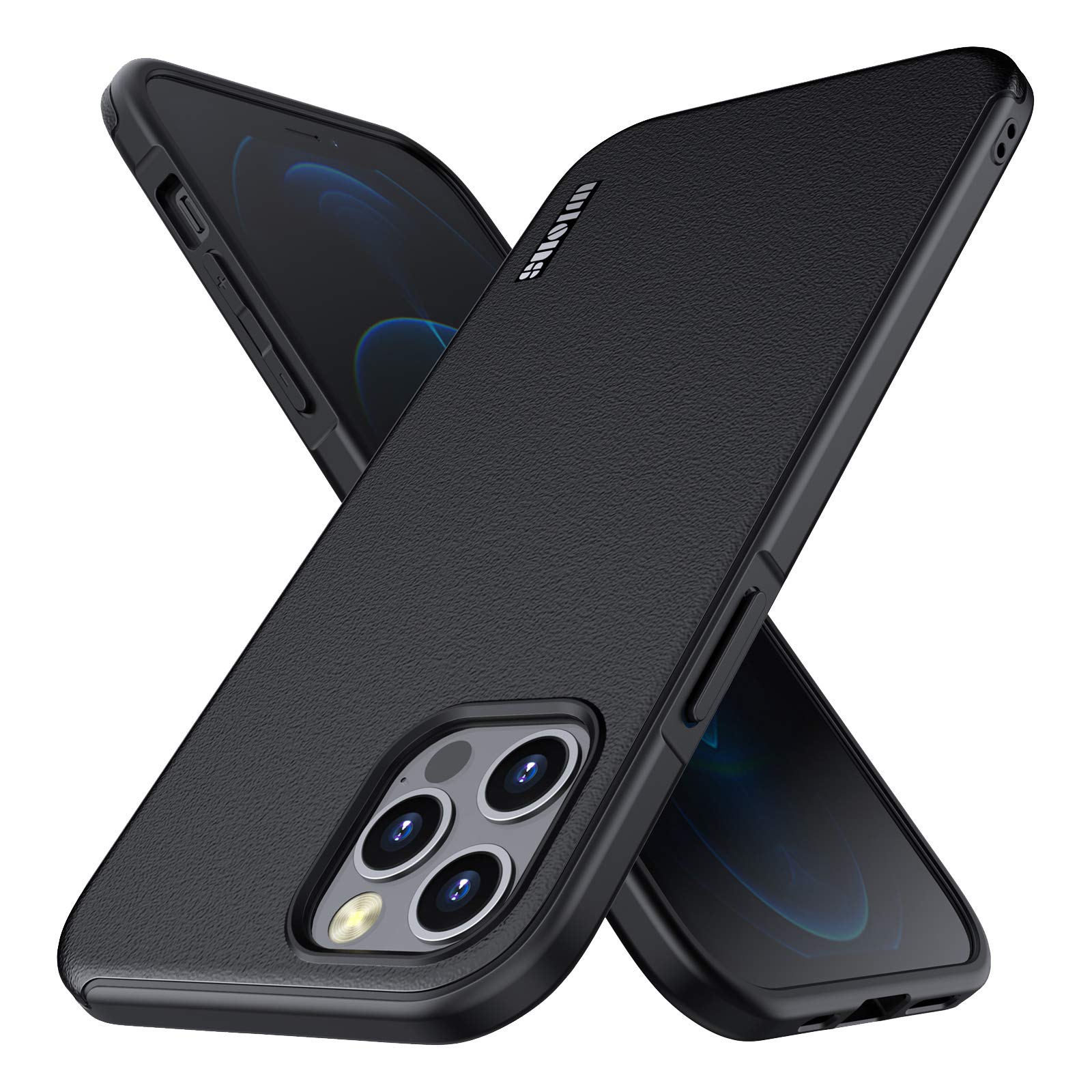 WLONS Compatible withiPhone 12 Pro Max Case [Military Grade Drop Protection][Shockproof Protective Phone Case] Premium Soft Rubber Full-Body Protective case for iPhone12 Pro Max 6.7inch-Black