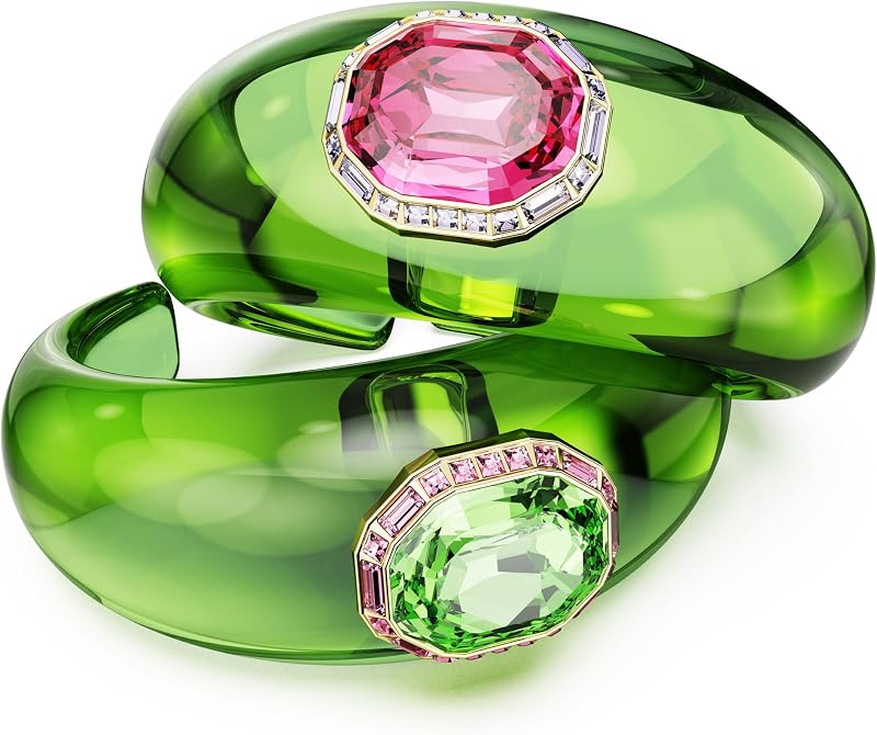 Swarovski Dulcis set, Octagon cut, Pavé, Multicolored, Gold-tone finish