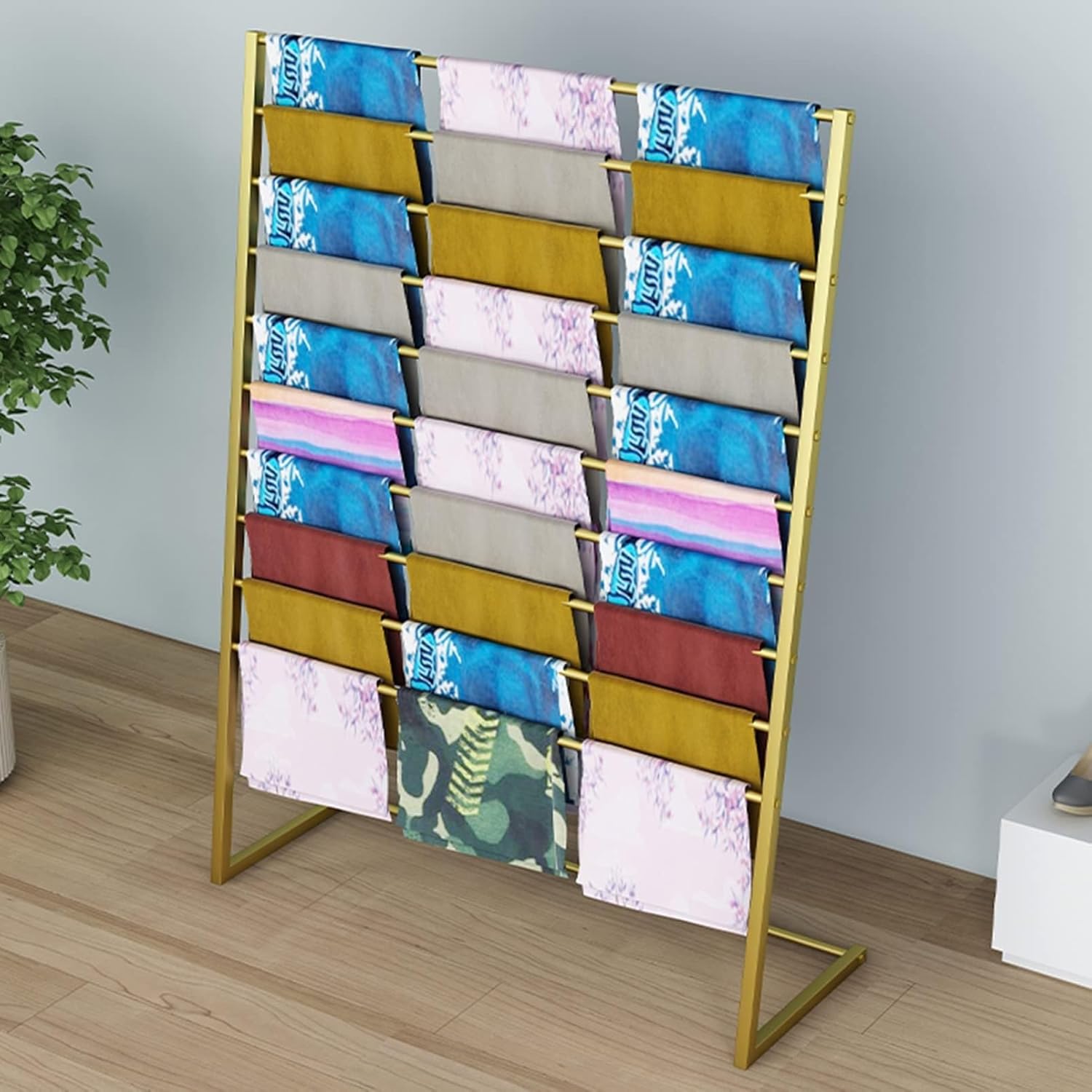 Metal Hijab Hangers - Scarf Display Stand - Floor Standing Suit Pants Rack - Sheets Hanging Organizer Shelf, Floor Standing Scarves Silk Scarf Rack, Retail Display Stands (Color : Z1, Size : 60X40X1