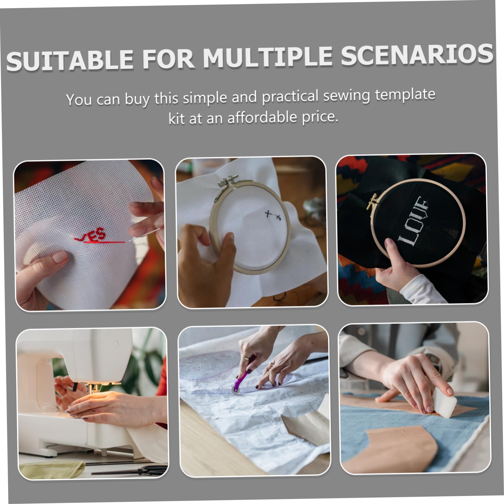Righello per Patchwork Multifunzione in Acrilico 8 Pezzi | Template da Cucito per Lavori Diy, Set Pratico e Conveniente per Semplificare Taglio