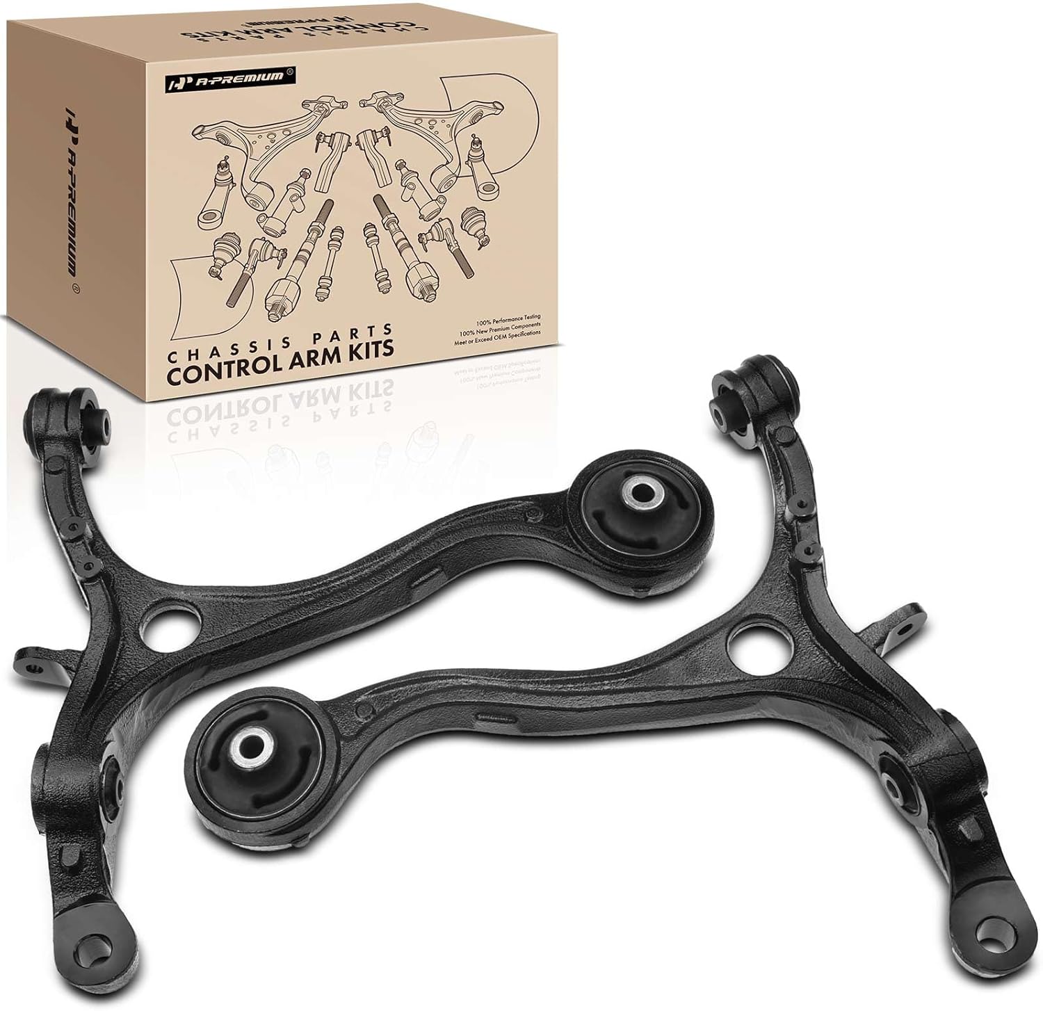 A-Premium 2 x Front Lower Control Arms, with Bushing, Compatible with Honda Accord 2008-2012, Acura TSX 2009-2014