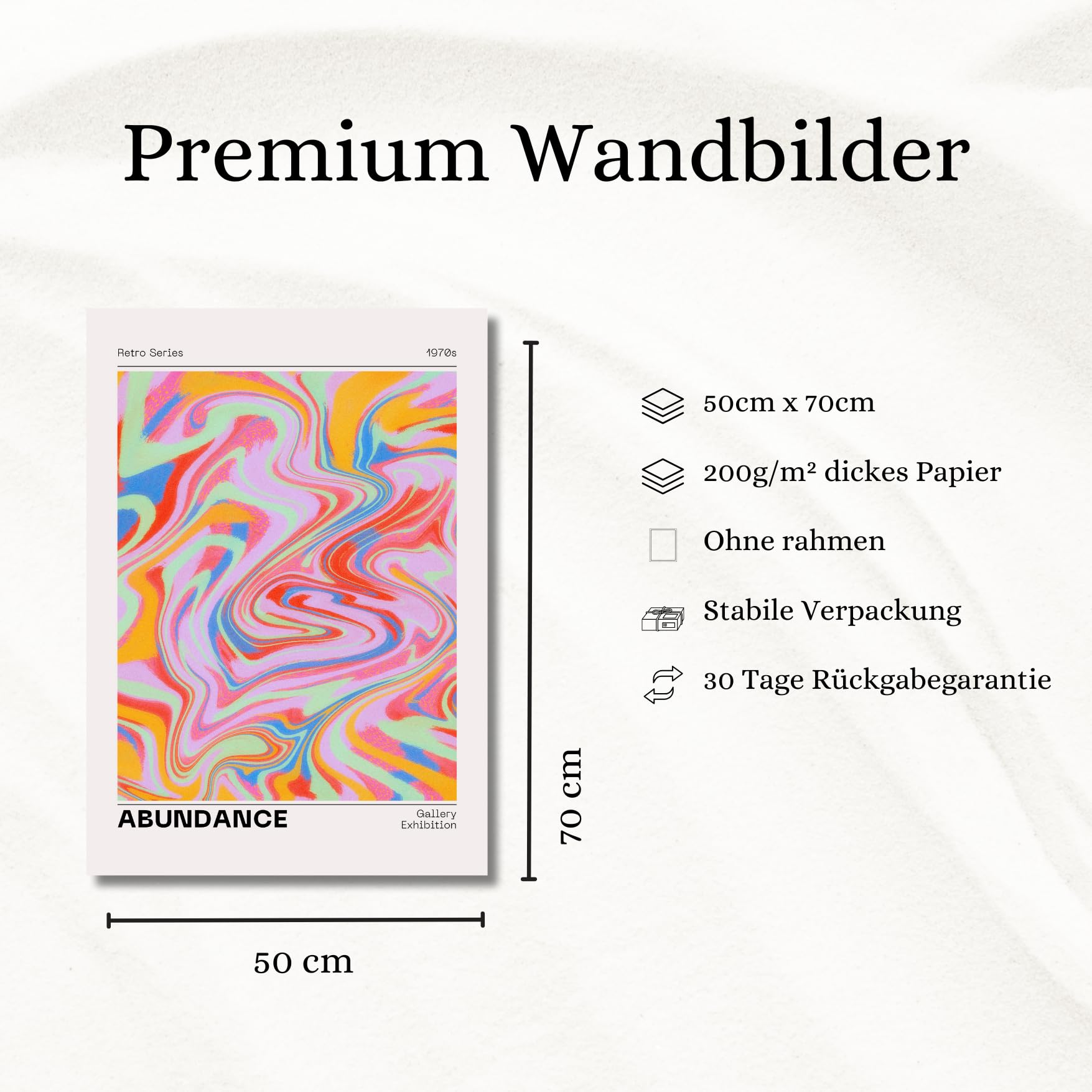 ZoeyAustin® Poster Set – 3x Wandbilder 50x70 | Bilder, Poster & Kunstdrucke für Wanddeko Wohnzimmer & Schlafzimmer | Ästhetische Kunst ohne Rahmen (Aura Pink, 50x70 cm)