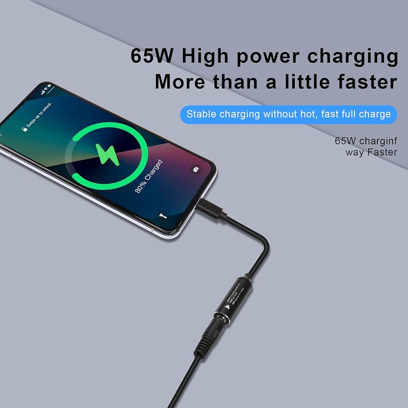 GINTOOYUN PD65W DC 3.5x1.35mm - USB-C Töltőkábel Laptopokhoz, Telefonokhoz és Tabletekhez, 18cm, 65W Teljesítménnyel