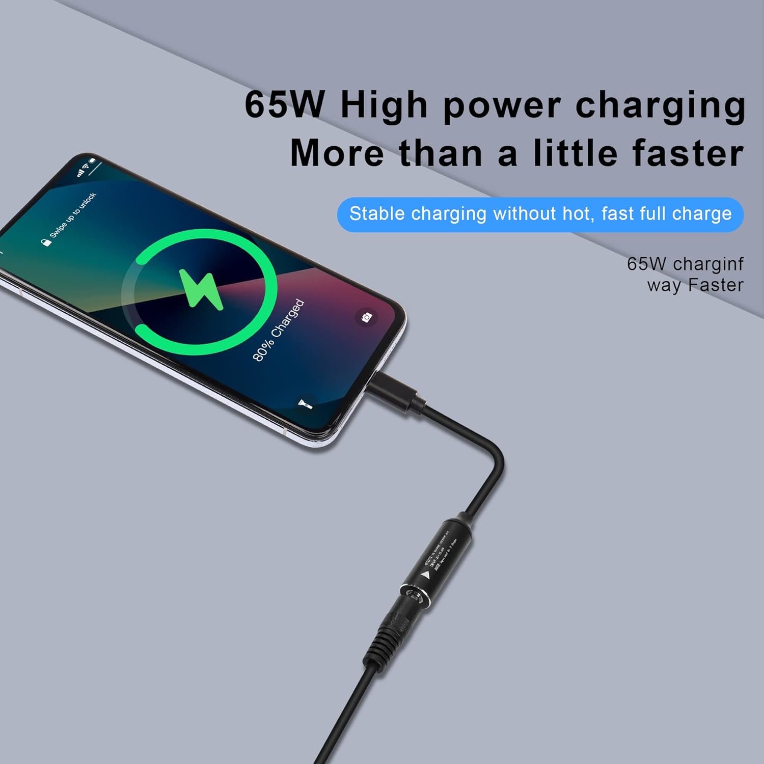 GINTOOYUN PD65W DC4017 to USB-C Charging Cable DC4.0mmx1.7mm Round Female to Type-C Charger Power Adapter Cable for Laptops,Mobile Phones,Tablets, Rechargeables,etc(7Inch) image 4 of 7 B0C6Y2P3X4