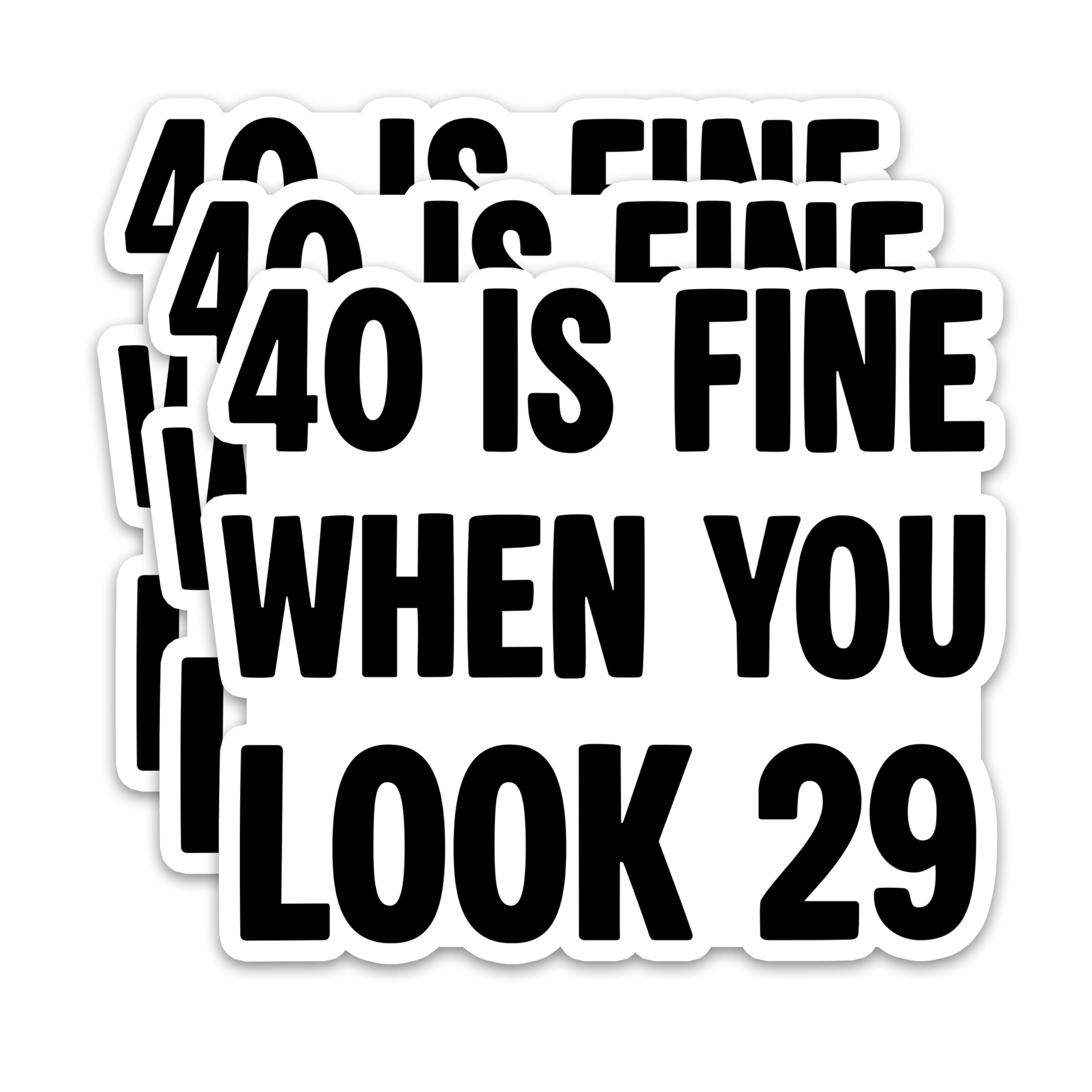 Photo 1 of (3Pcs) Funny 40th Birthday Stickers – 40 is The New Awesome - Cheers to 40 Years Sticker Waterproof Vinyl Decals for Forty Birthday Gifts, Water Bottles, Scrapbooks, Journals, 3 x 2.5 inch
