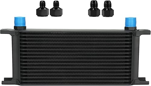 Ucreative Kit de enfriador de aceite de transmisión de motor de aluminio de 10 filas 10AN AN10 placa apilada con adaptador 6AN 8AN transmisión