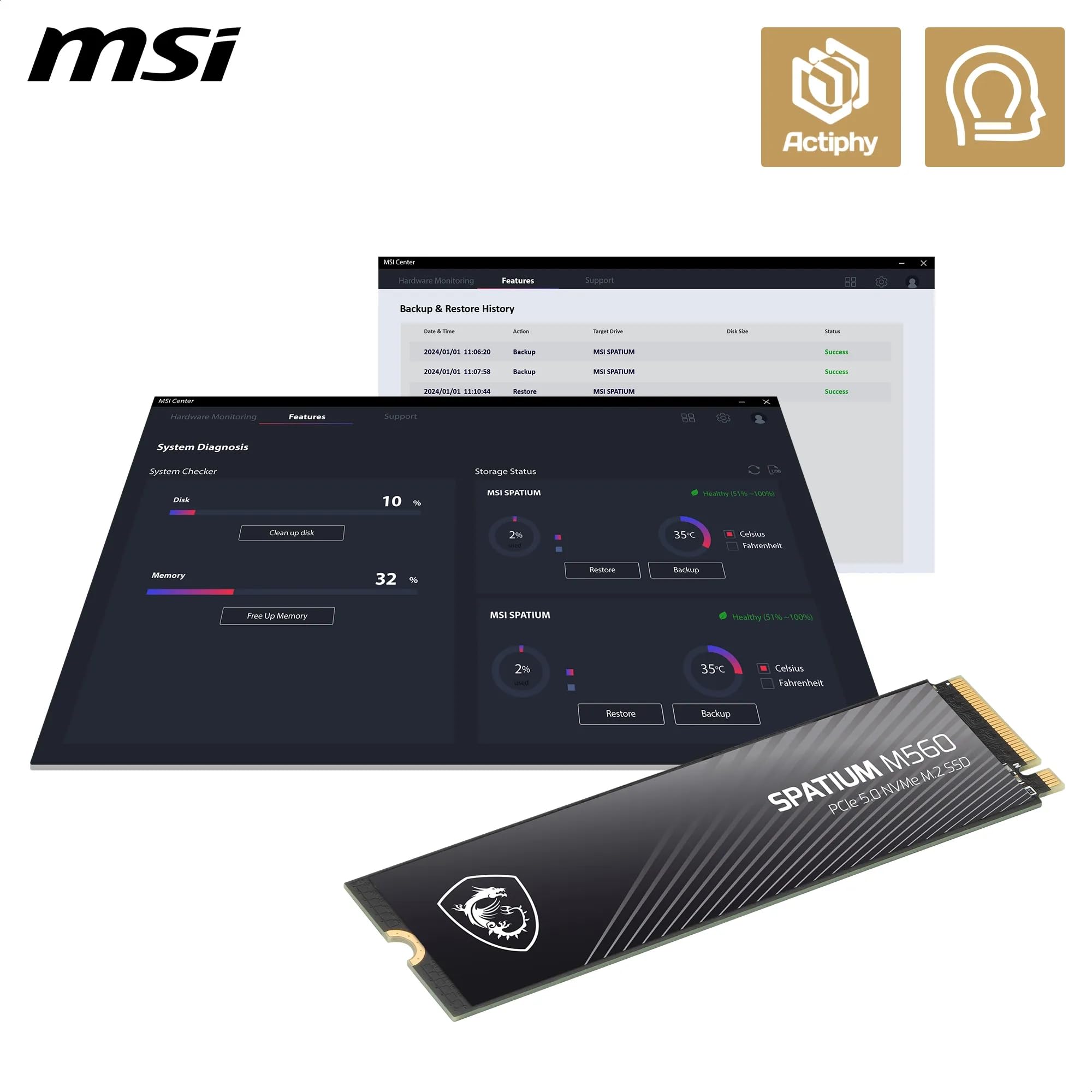 MSI SPATIUM M560 SSD 2 TB – PCIe 5.0 NVMe M.2 interne SSD Ansicht 8