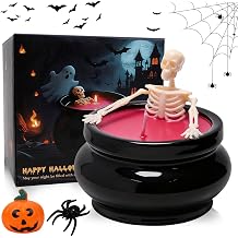 Halloween Skeleton Candles Decoration, Spooky Cute Skull Candles Vintage Farmhouse Gothic Party Decoration Halloween Gifts for Adults Women Men Pink Model