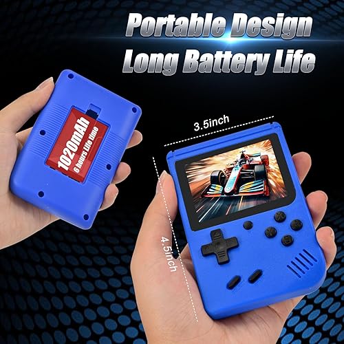 Miniatura 7 de Consola de juegos portátil retro de mano, pantalla grande de 2.8 pulgadas con más de 500 juegos clásicos compatibles para conectar TV y dos