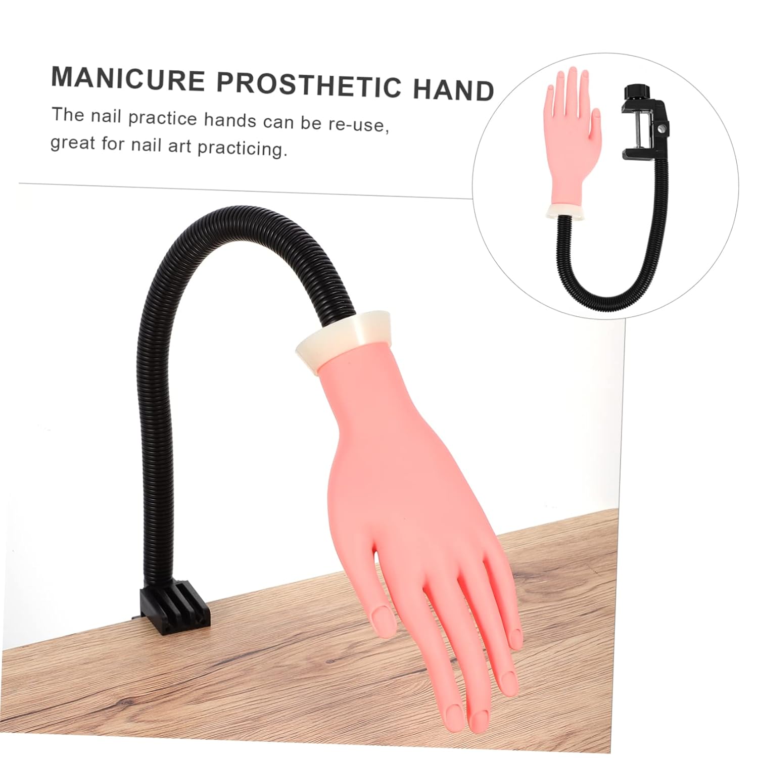 Nail Art Nails Practice Hand Model Fake Hand for Gel Sturdy Fake Model Art Training