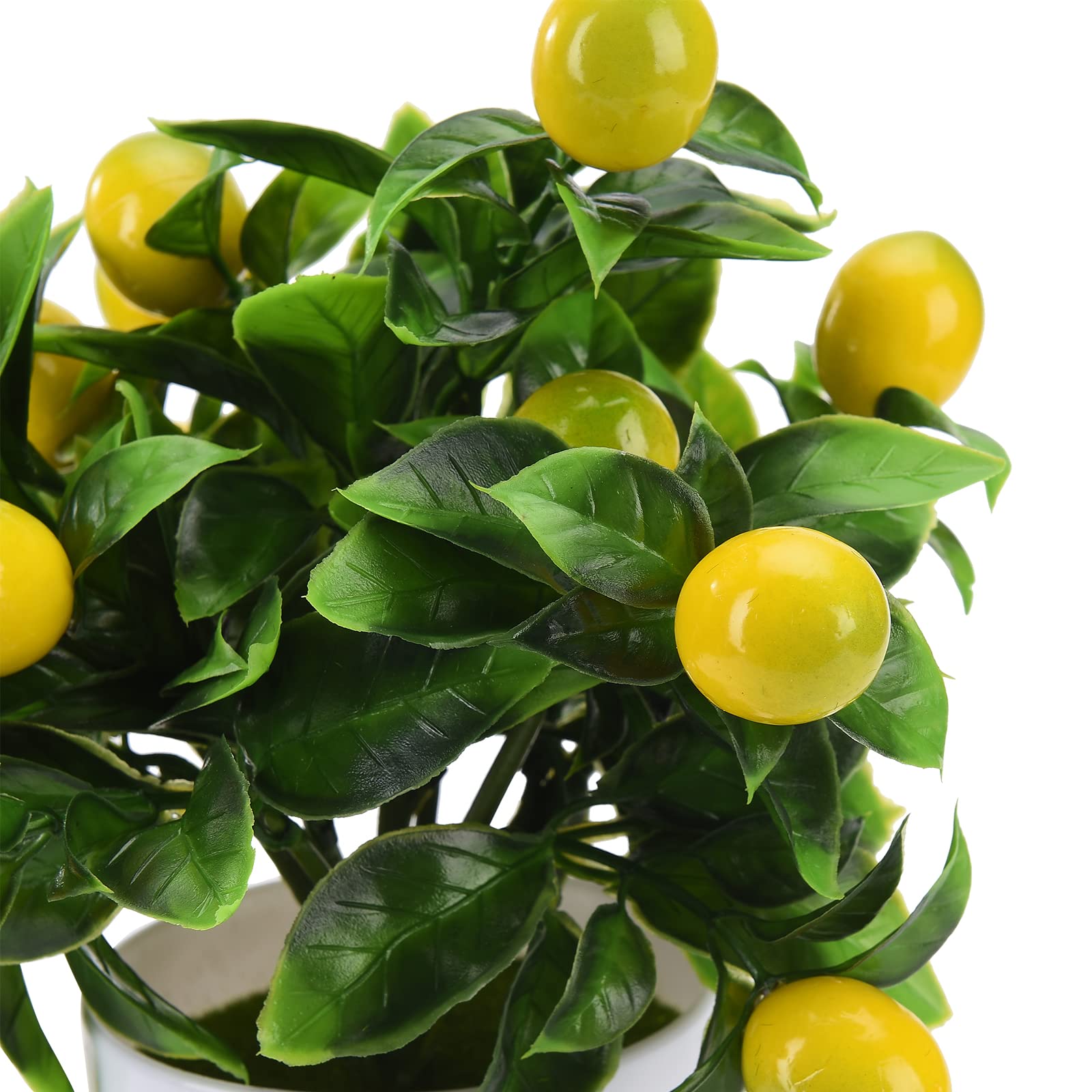 Pianta Di Limone Artificiale In Vaso – Albero Bonsai Finto Con Frutti Gialli, Foglie In Seta E Plastica, Altezza 22,5 Cm, Decorazione Senza Manutenzione Per Casa E Ufficio