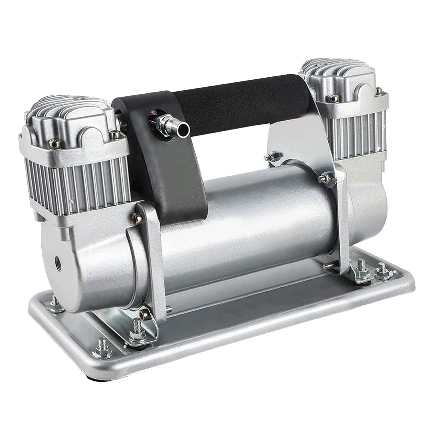 TDOO Portable Dual Cylinder Car Air Compressor, 12V Air Compressor with Battery Clamp and 5M Extension Air Hose, Tire Inflator 150-200 PSI, for Car, Truck, Van, SUV Tires, etc.