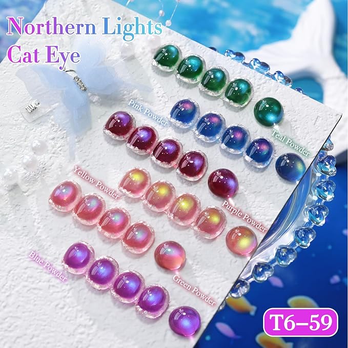Kit 6 Esmaltes Uñas Doble Ritmo Gato Ojo Magnético Brillante 0.5 Oz miniatura 4