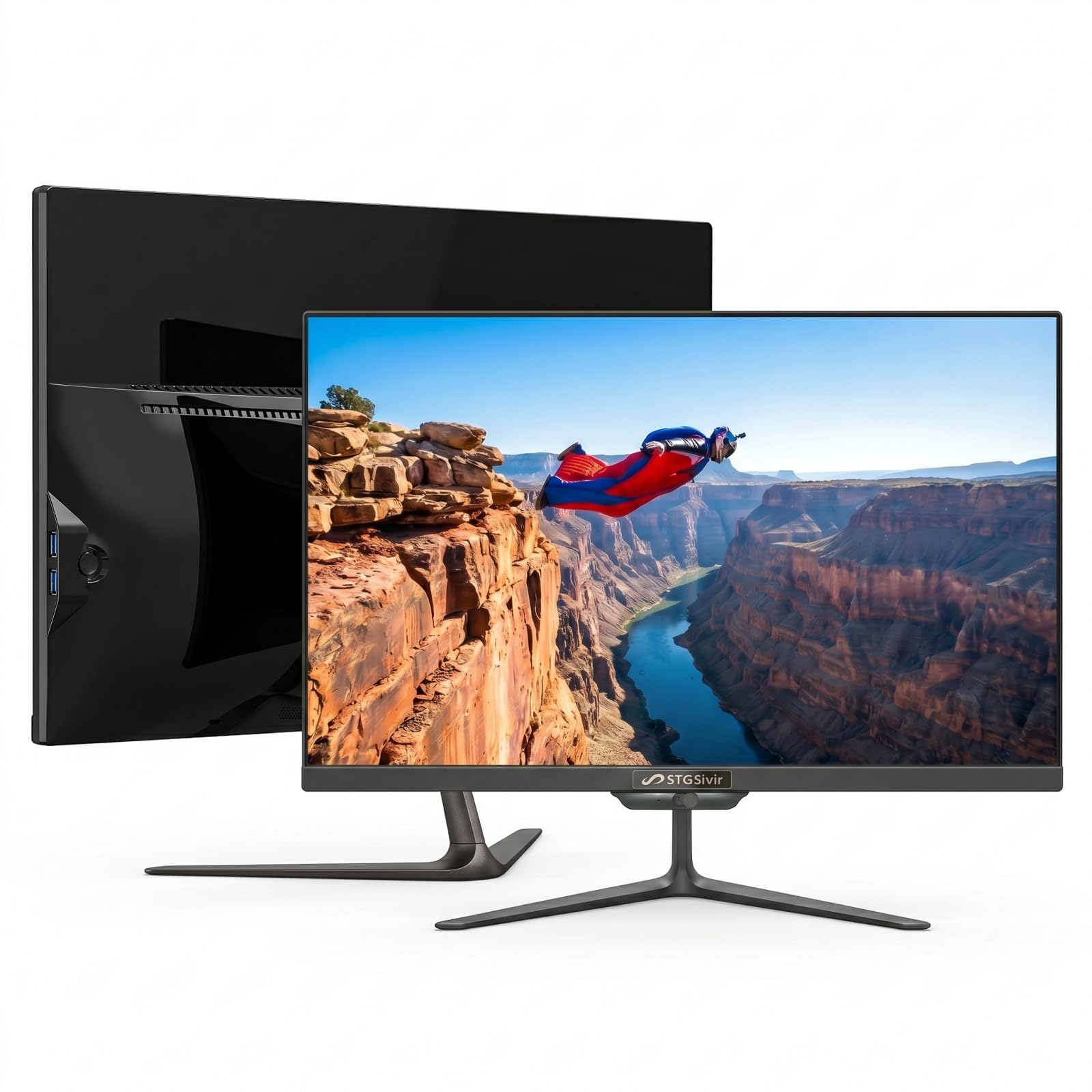 STGsivir Ordinateur Tout en Un, Écran 23.8" FHD, Core i7, 16G RAM, 512G SSD | PC Tout en un, WiFi, BT 5.0, Webcam, Win11 Pro, Noir, All in One PC for Maison & Bureau