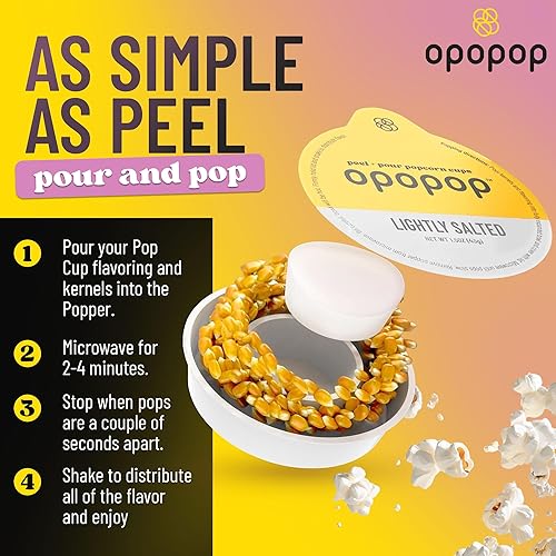 Miniatura 26 de Opopop Palomitas de maíz para microondas - Pop Cups Pickle Monster, paquete de 6, granos de maíz gourmet sin OMG y sabor a palomitas de maíz