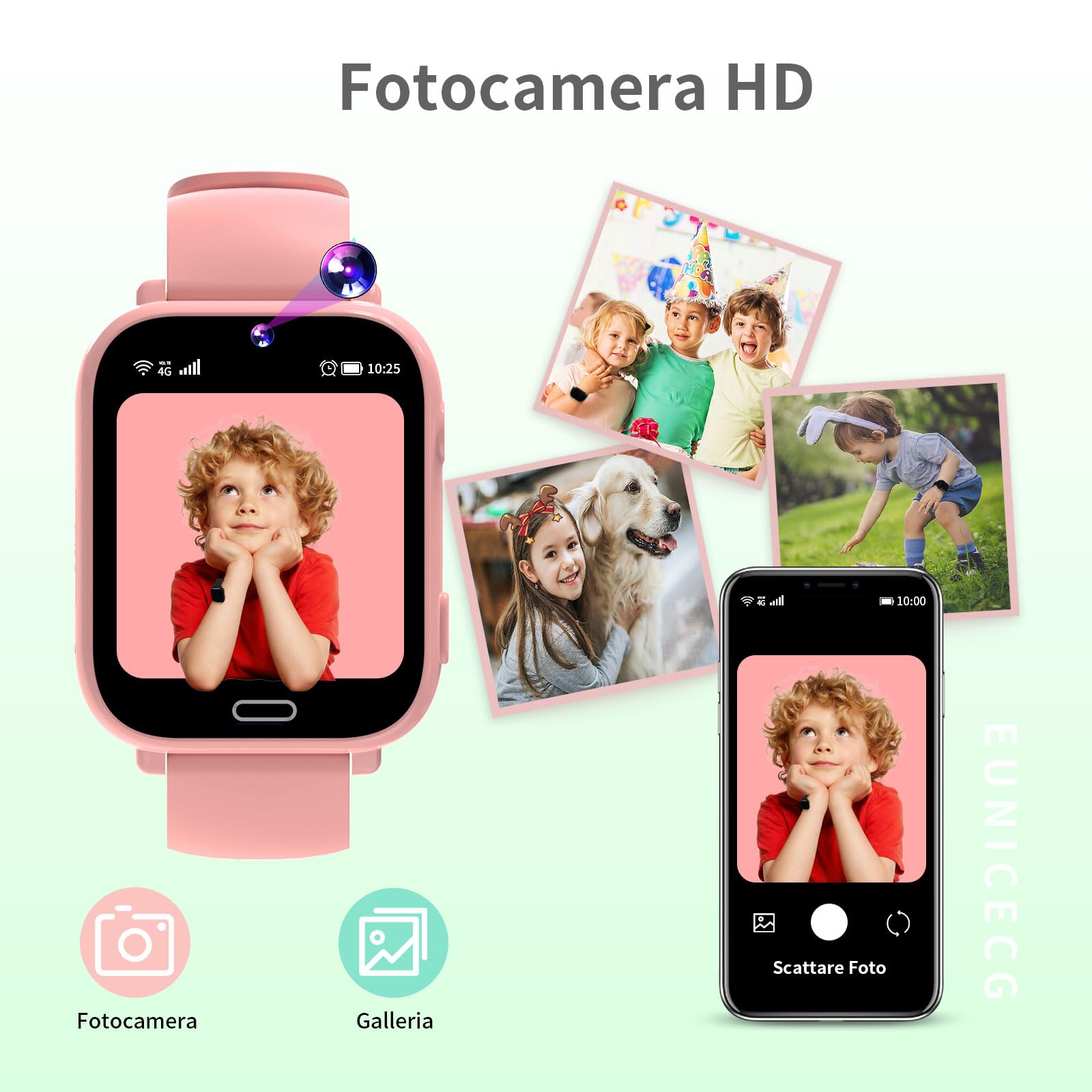 4G Smartwatch Bambini con GPS localizzatore Telefono Videochiamate Modelli di Aula Chat Vocale Giochi Sveglia SOS Calcolatrice - Digitale Orologio Smartwatch Bambina Bambino Compleanno Regalo
