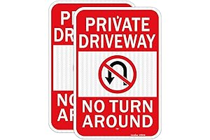 Two-Pack No Turn Around Reflective Signs for Private Property