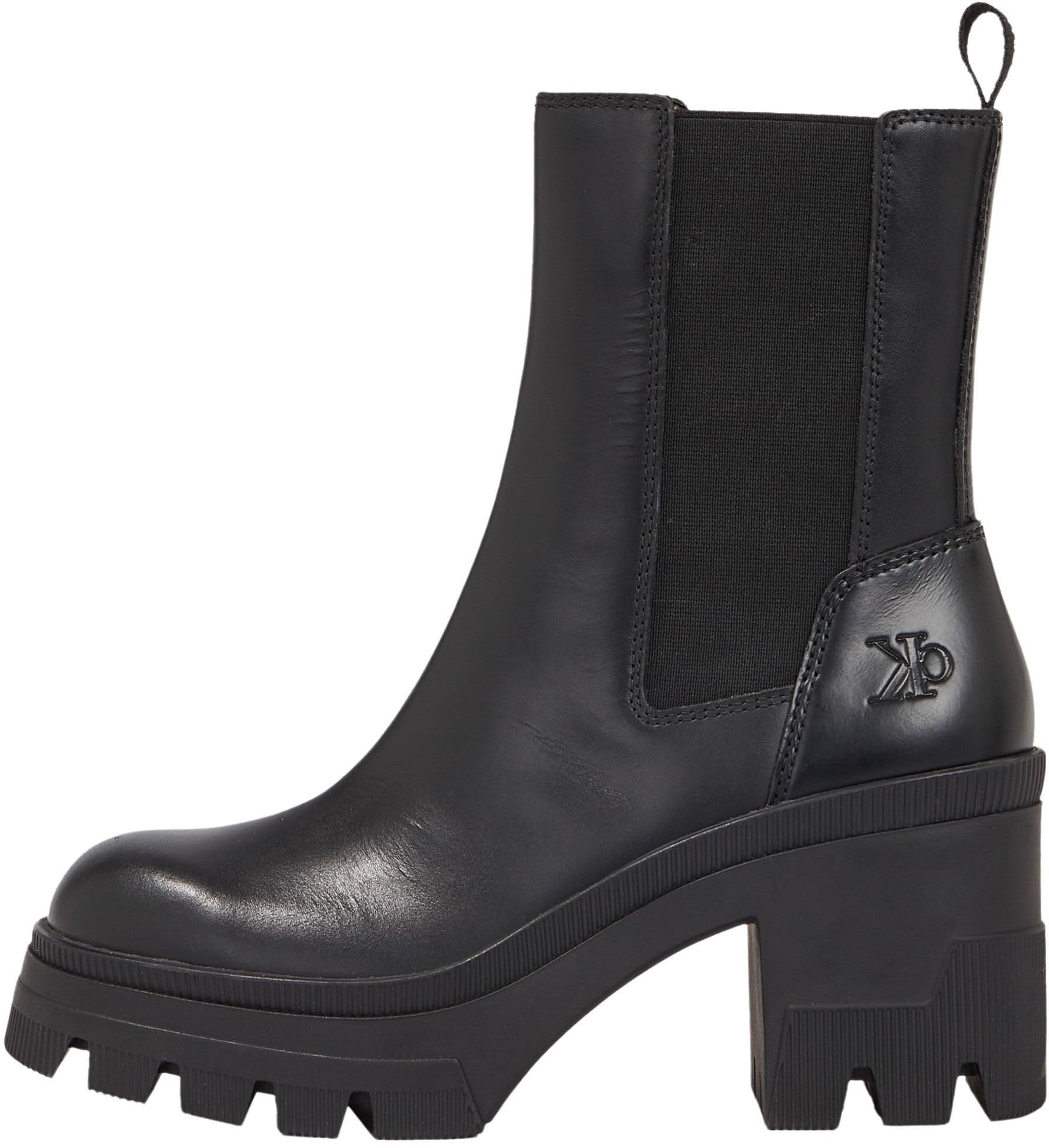 Calvin Klein Jeans Women's Black Shoes, Female,, Chunky Heeled Chelsea Boot - Size 7 Uk