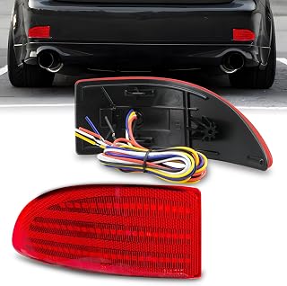 Bestview 4-In-1 Rear Bumper Reflector Light Assembly Compatible with Lexus IS250 IS350 IS-F 2006-2012, Function as Running Light Brake Light Reverse Light Turn Signal Light (Smoke Len)
