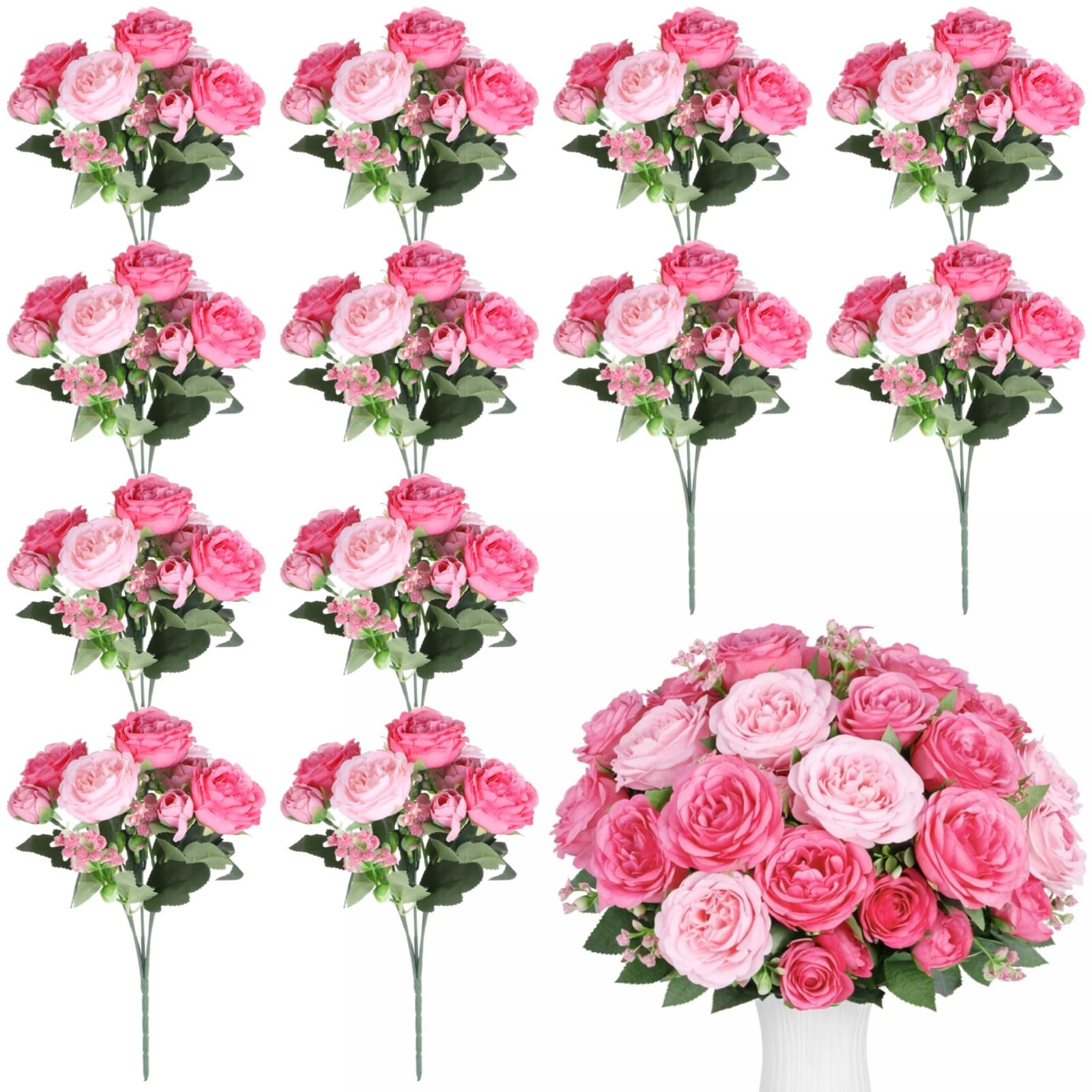 Ramos de peonías sintéticas de alta fidelidad visual para arreglos florales exclusivos