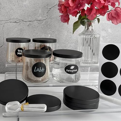 Miniatura 4 de Oui - Tapas para tarros de yogur de metal, paquete de 12 tapas Oui con tapa negra con junta para recipiente de yogur Yoplait..