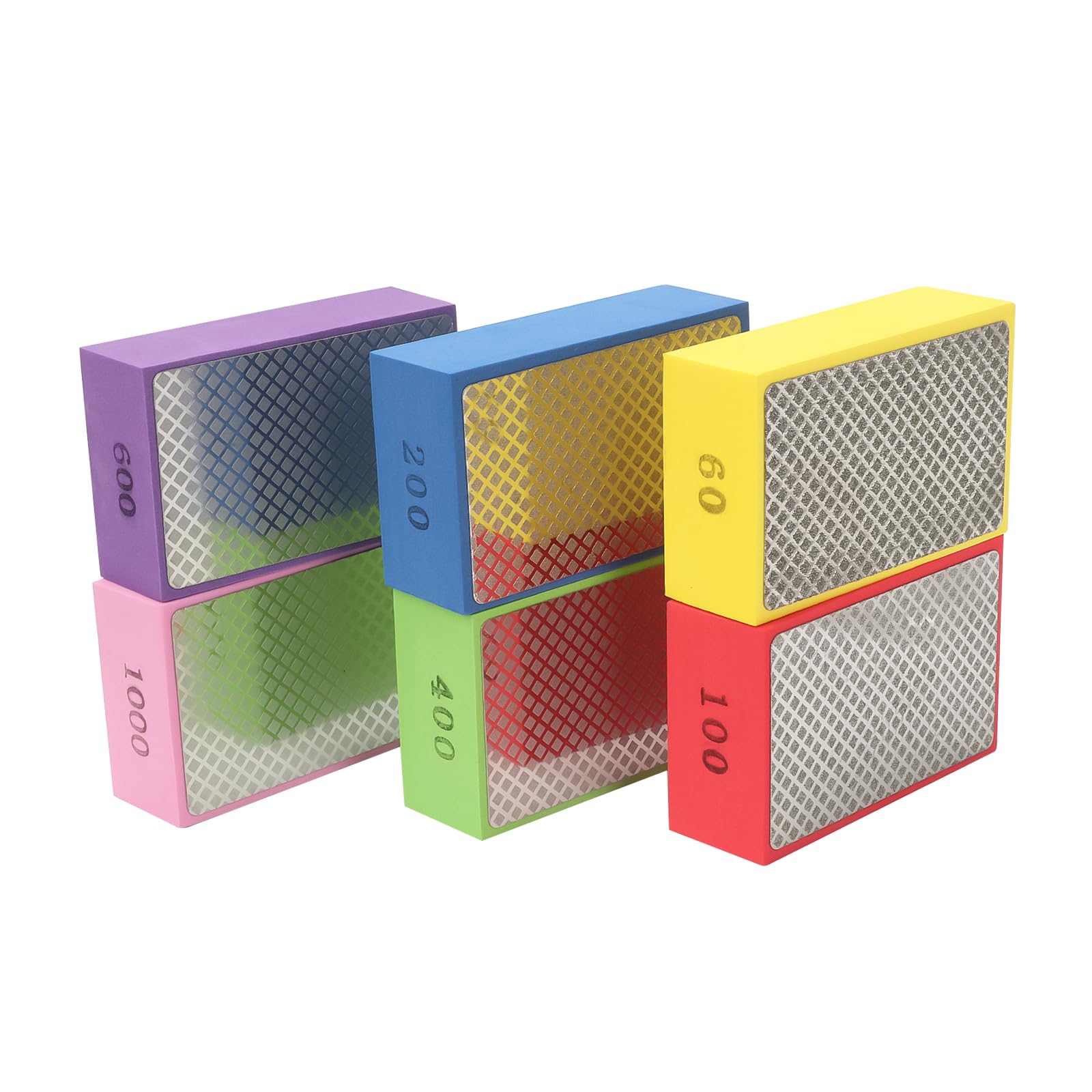 Ruaizel 6Pcs Diamond Sanding Block, Diamond Hand Polishing Pads