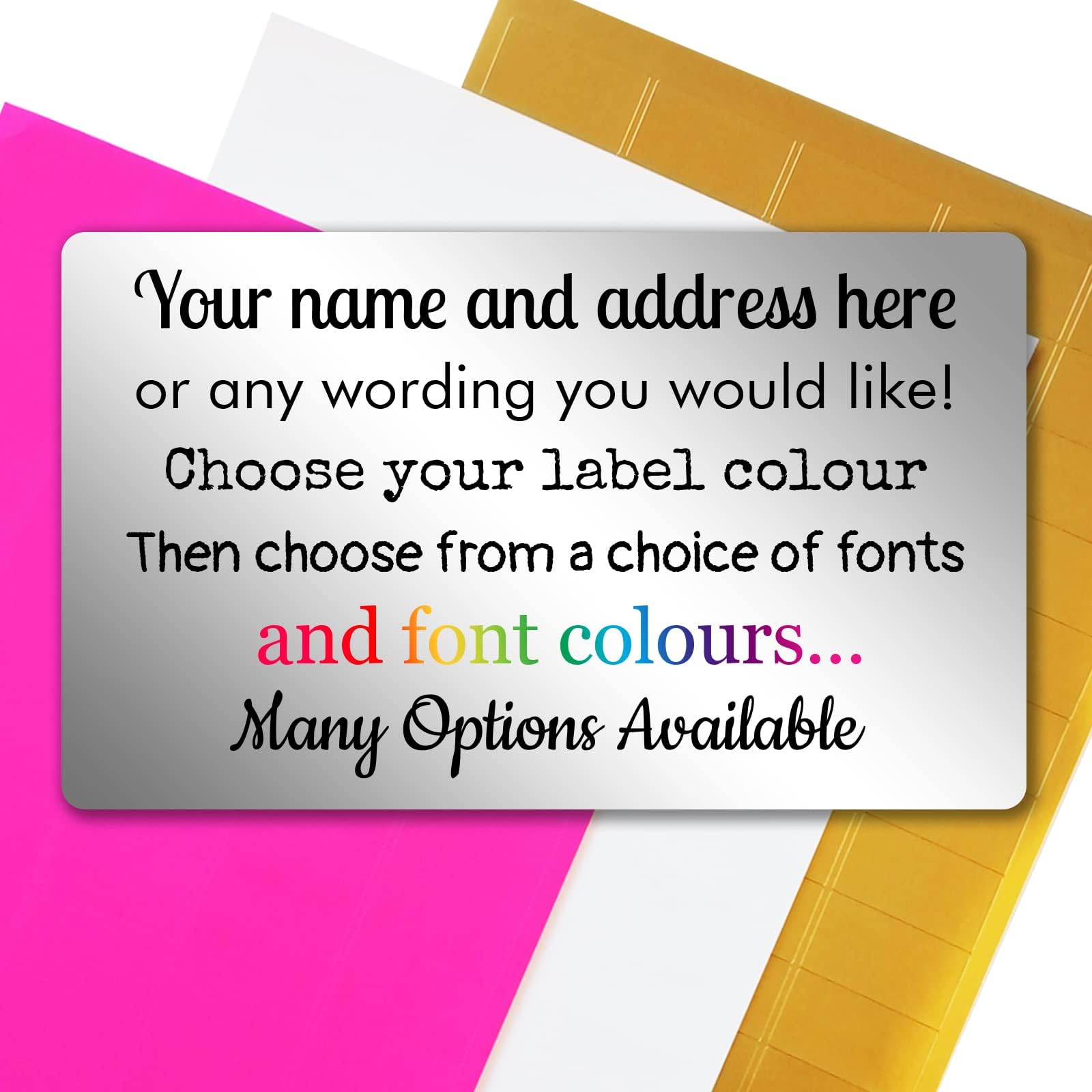 260 Silver Personalised Stickers Labels, 4 Sheets 65 Labels Per Sheet
