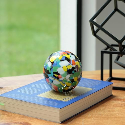 Miniatura 3 de Cá d'Oro Gran bola de vidrio pisapapeles multicolor confeti soplado a mano estilo Murano Art Glass