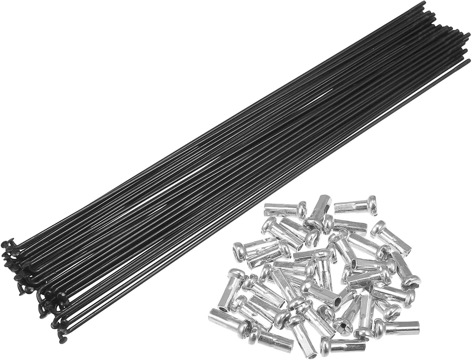 14G 2.0mm J Bend Bicycles Steel Spokes 136-293mm Length with Nipples Straight Head Bike Replacement Parts Black Moutain Bike Parts Cycling