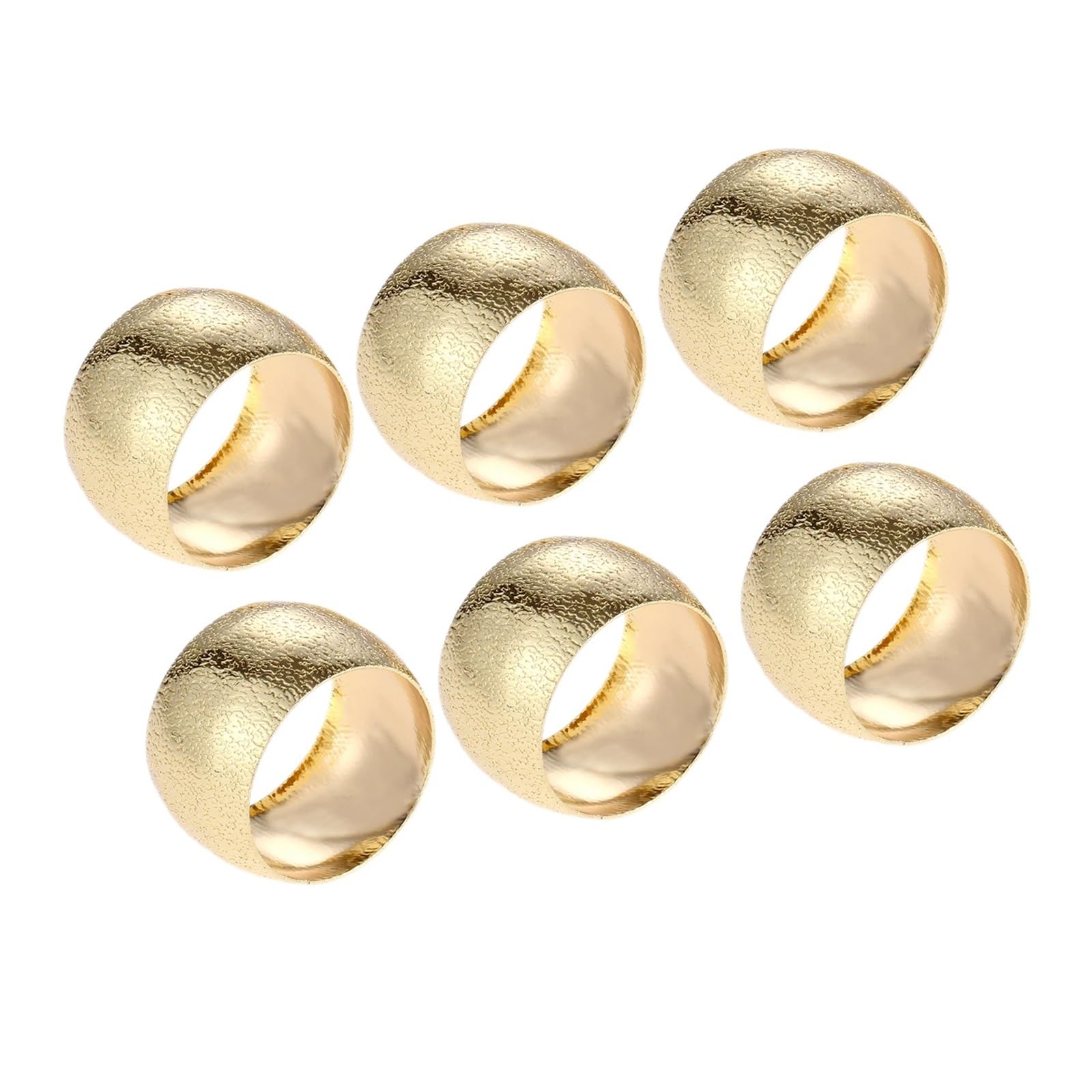 10Pcs Gold Silver Napkin Rings Embossed Round Serviette Holders Table Decor