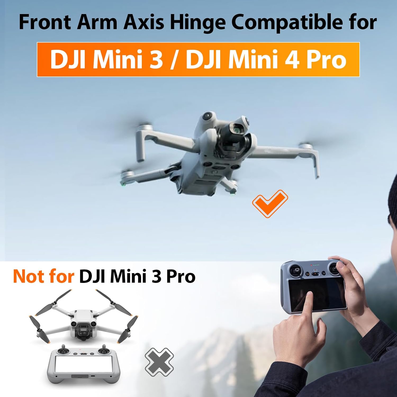Front Arm Axis Replacement for DJI Mini 4 Pro/Mini 3 Front Arm Shaft Screws Arm Hinges for DJI Mini 3 Drone Accessories Parts with Repair Tools（Screws 3Pcs）