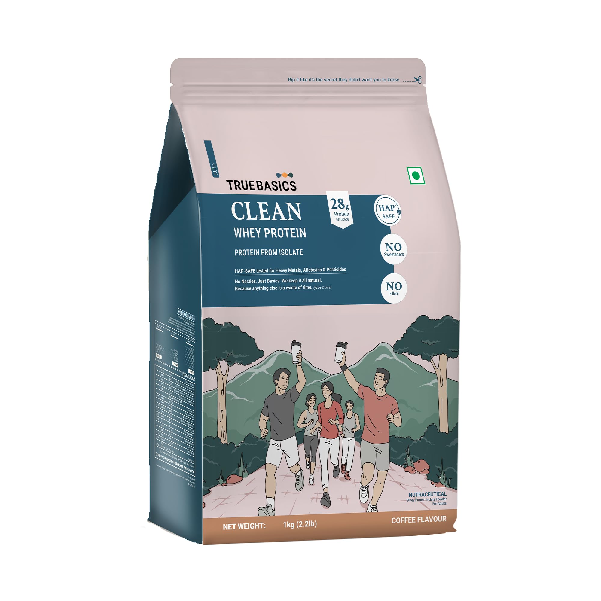 TrueBasics Clean Whey 100% Protein Isolate Powder, Vanilla, 1kg — Amazon image 10