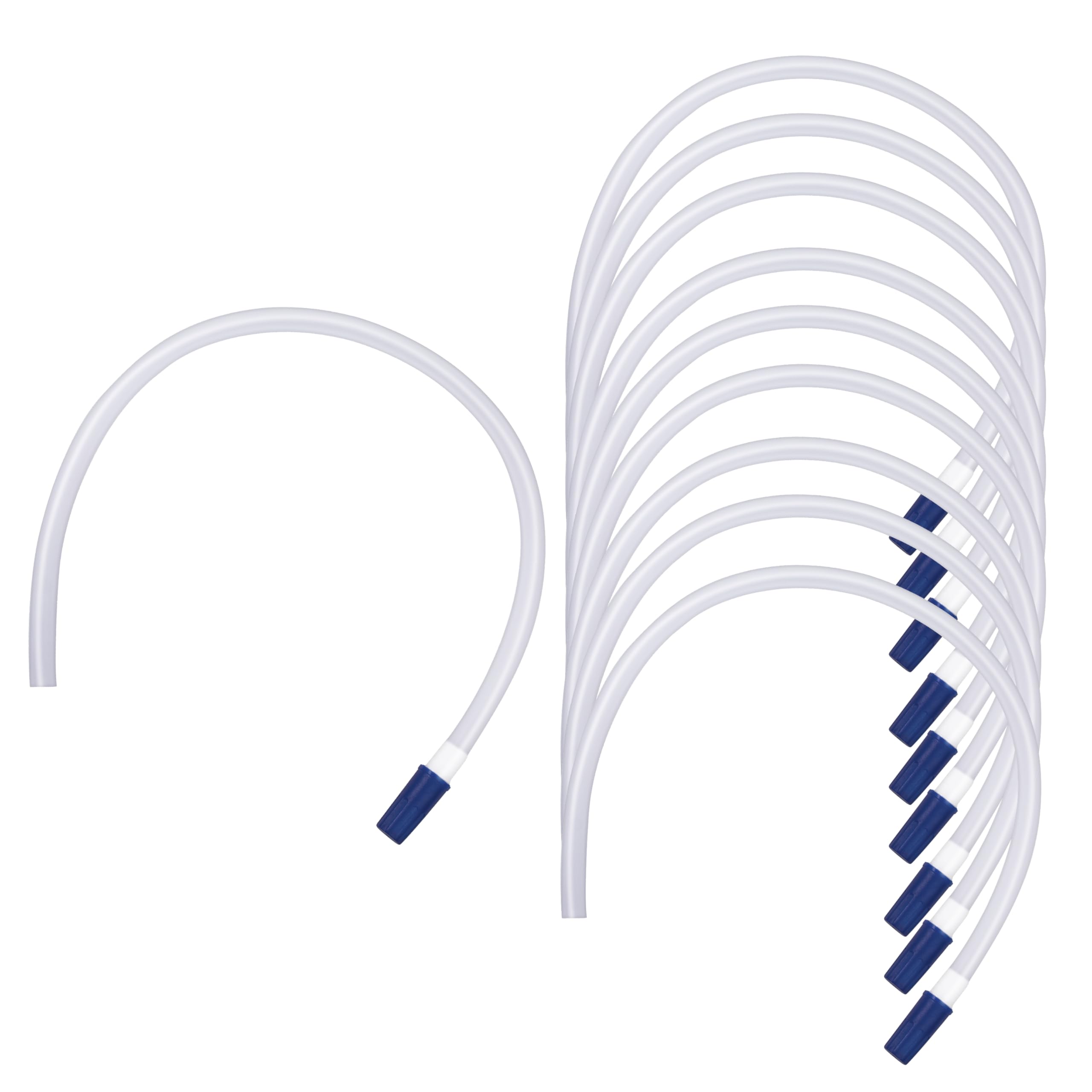 Photo 1 of 10 Pack Leg Bag Extension Tubing 18" – Flexible and Kink-Resistant Urinary Collection Tube Blue