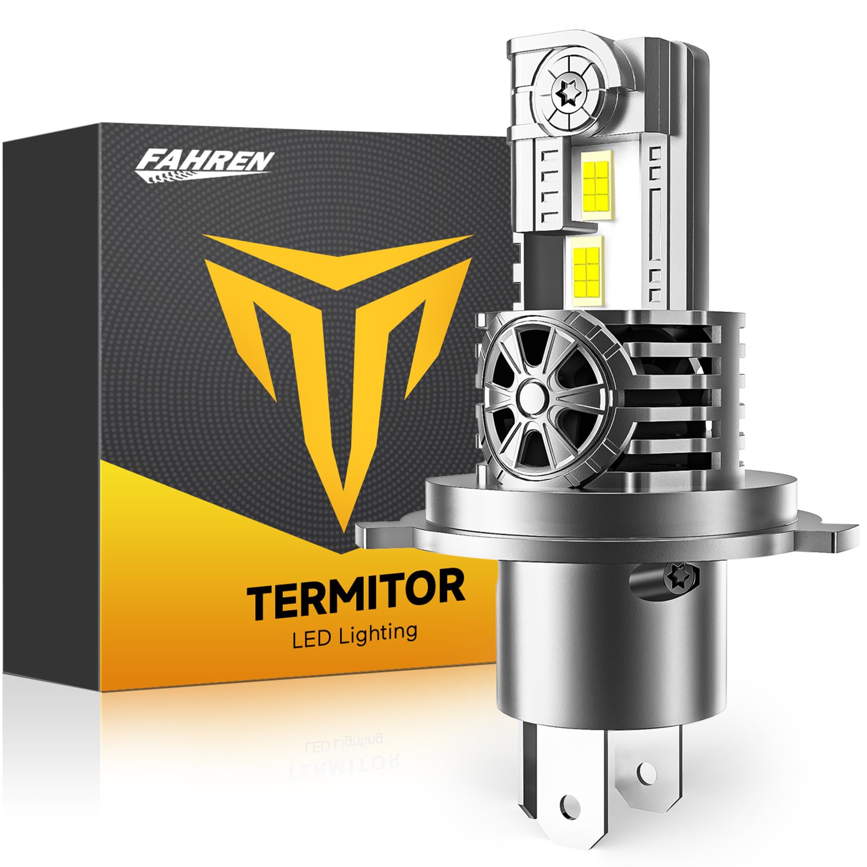 Termitor H4 Light Bulb Hi/Low for Motorcycle, 1:1 Halogen Size, IP68 Waterproof, Quick Install Plug and Play, Long Life Build, Pack of 1 M1 H4