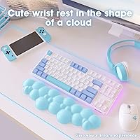 Vista 6 de MANBASNAKE Cloud - Juego de reposamuñecas para teclado con espuma viscoelástica ergonómica, base antideslizante, posavasos para el hogar, oficina