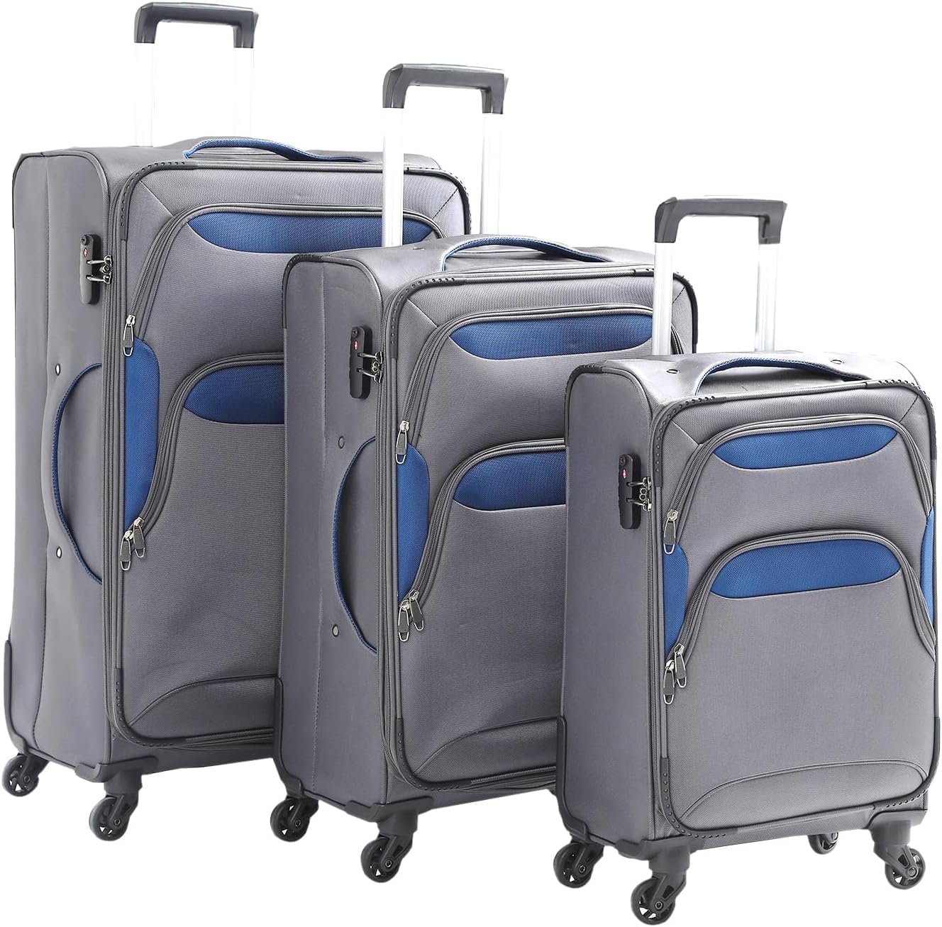 YsatUasyt Soft Luggage Sets With Spinner Wheels 3pcs Nylon