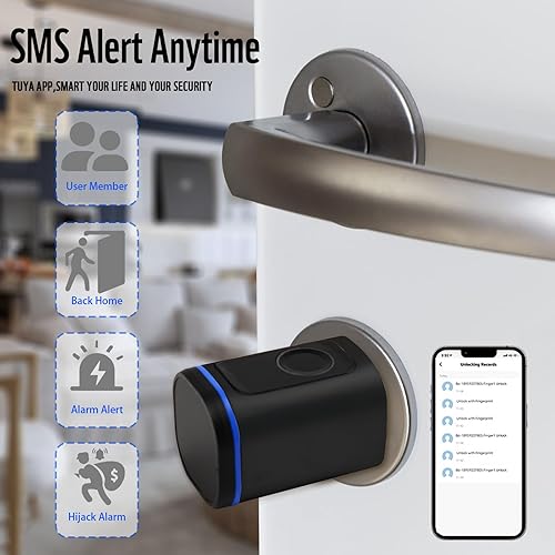 Miniatura 9 de Cerraduras de puerta inteligentes Huella dactilar IC Tarjeta clave Aplicación de teléfono celular Cerraduras electrónicas inteligentes para el hogar