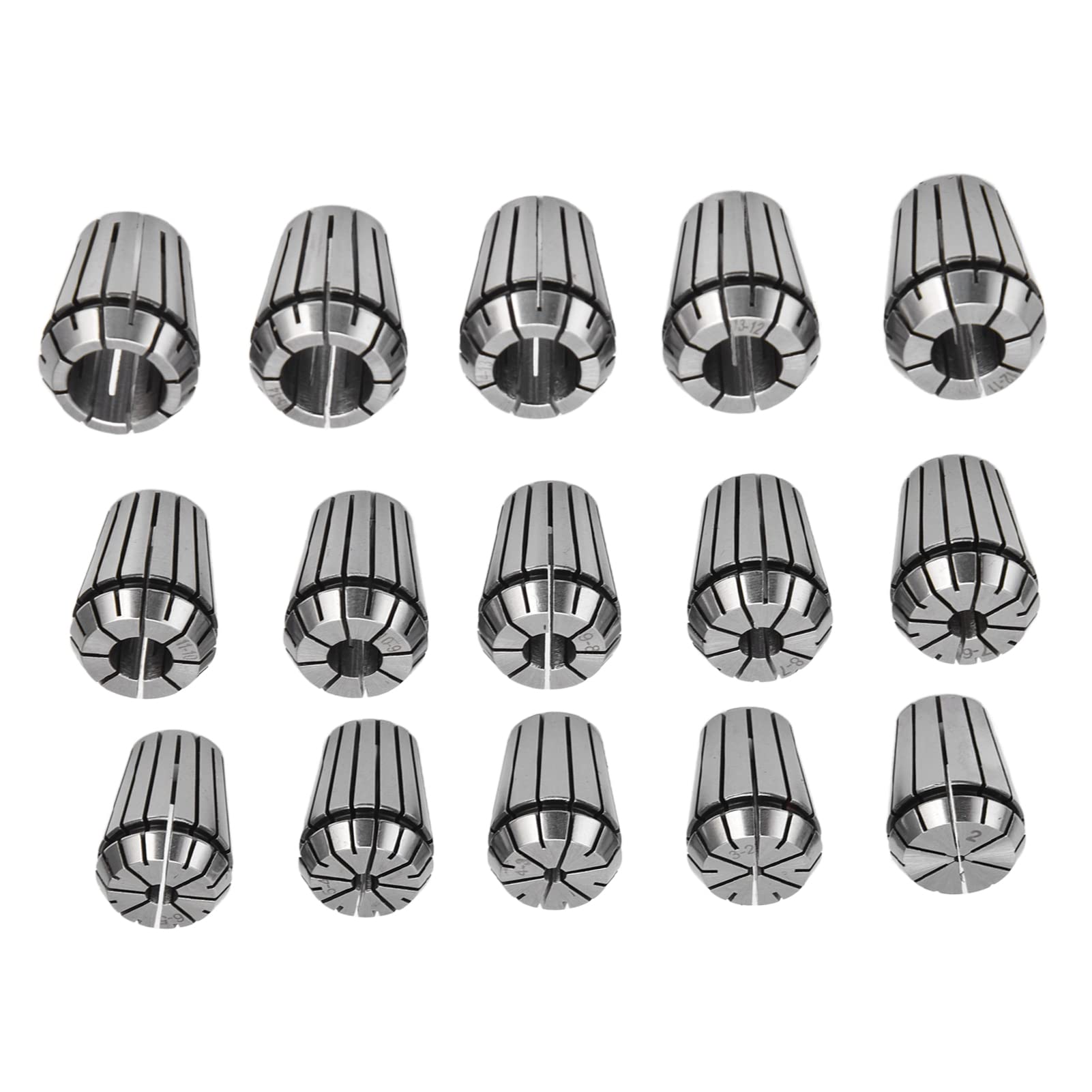 ER25 Spring Collet Set - 15Pcs High Accuracy Carbon Steel for CNC Engraving Machines, Versatile 2-16mm Clamping, Sturdy & Trustworthy