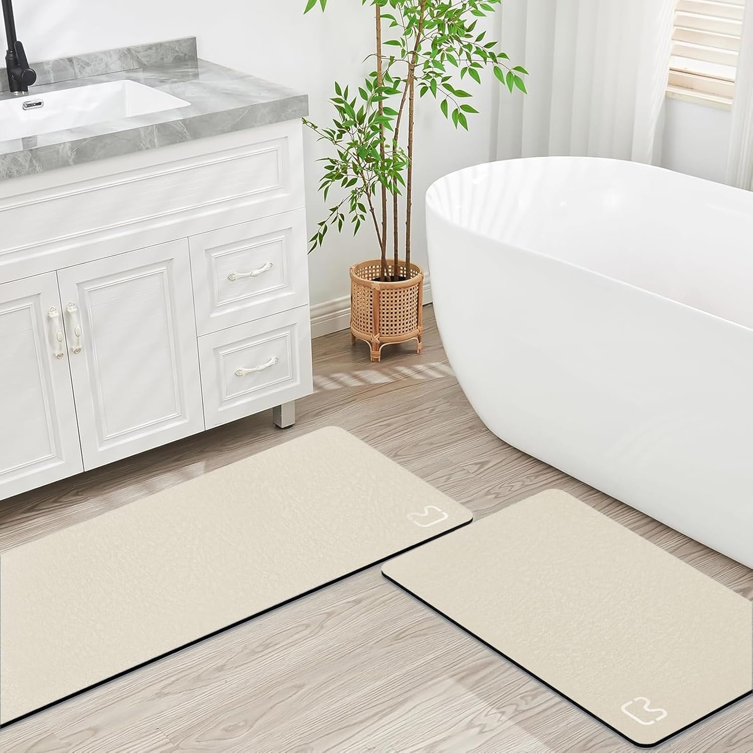 Alfombra de baño antideslizante súper absorbente, diatomita, alfombra de baño de microfibra, bañera de ducha suave de secado rápido