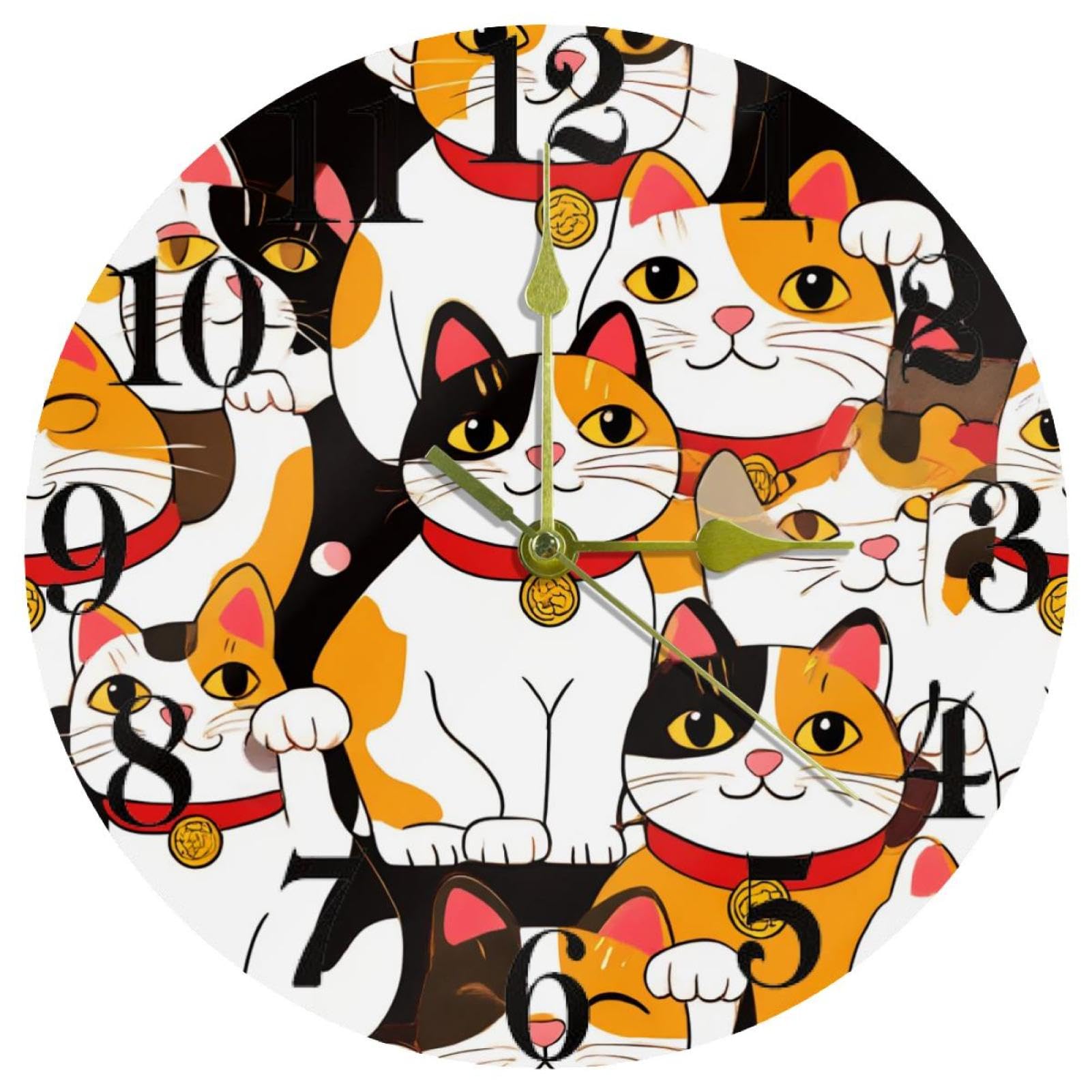Horloge murale silencieuse pour cuisine et maison ronde sans tic-tac