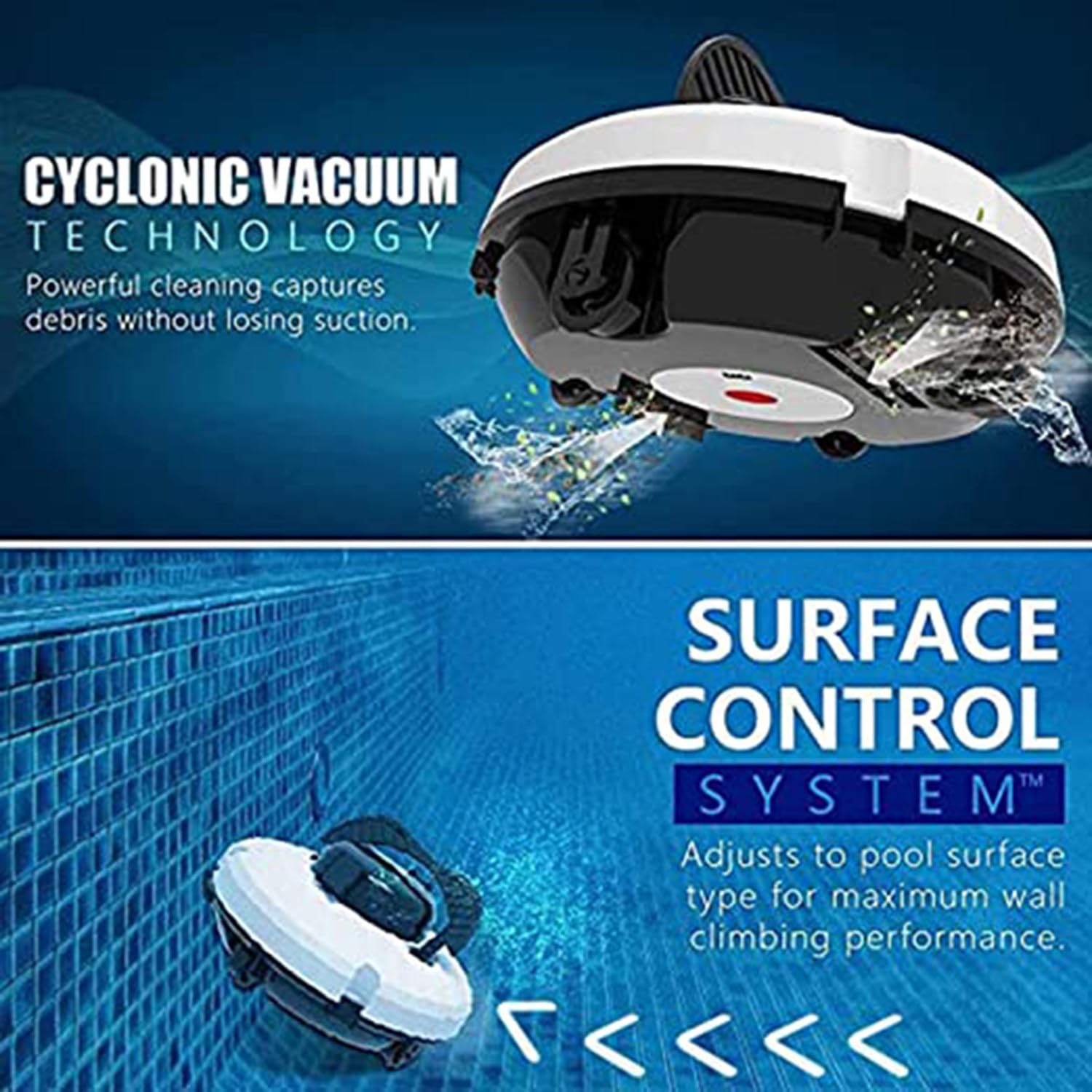 Aspirador Automático de Piscinas, Robot Limpiafondos Subacuático Trepamuros con Navegación Inteligente y Filtro de Carga Superior Ideal para Piscinas Enterradas, Dura 120 Mins