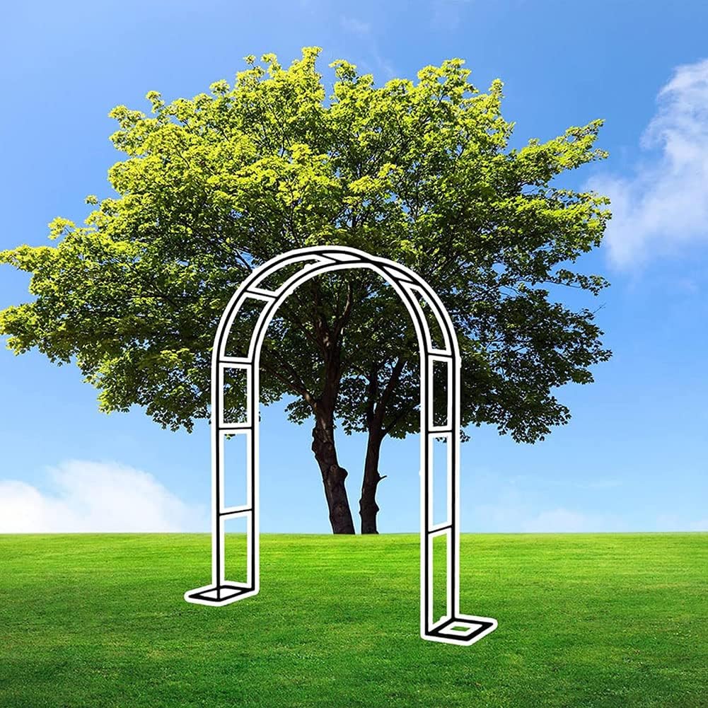 Entryway Garden Arch Arbour Metal Pergola Arbor, W180xh220cm W240xh220cm Strong Anti-Rust Tubular Trellis, for Climbing Plants Bridal Party Decoration,Black,W1.8M*H2.2M