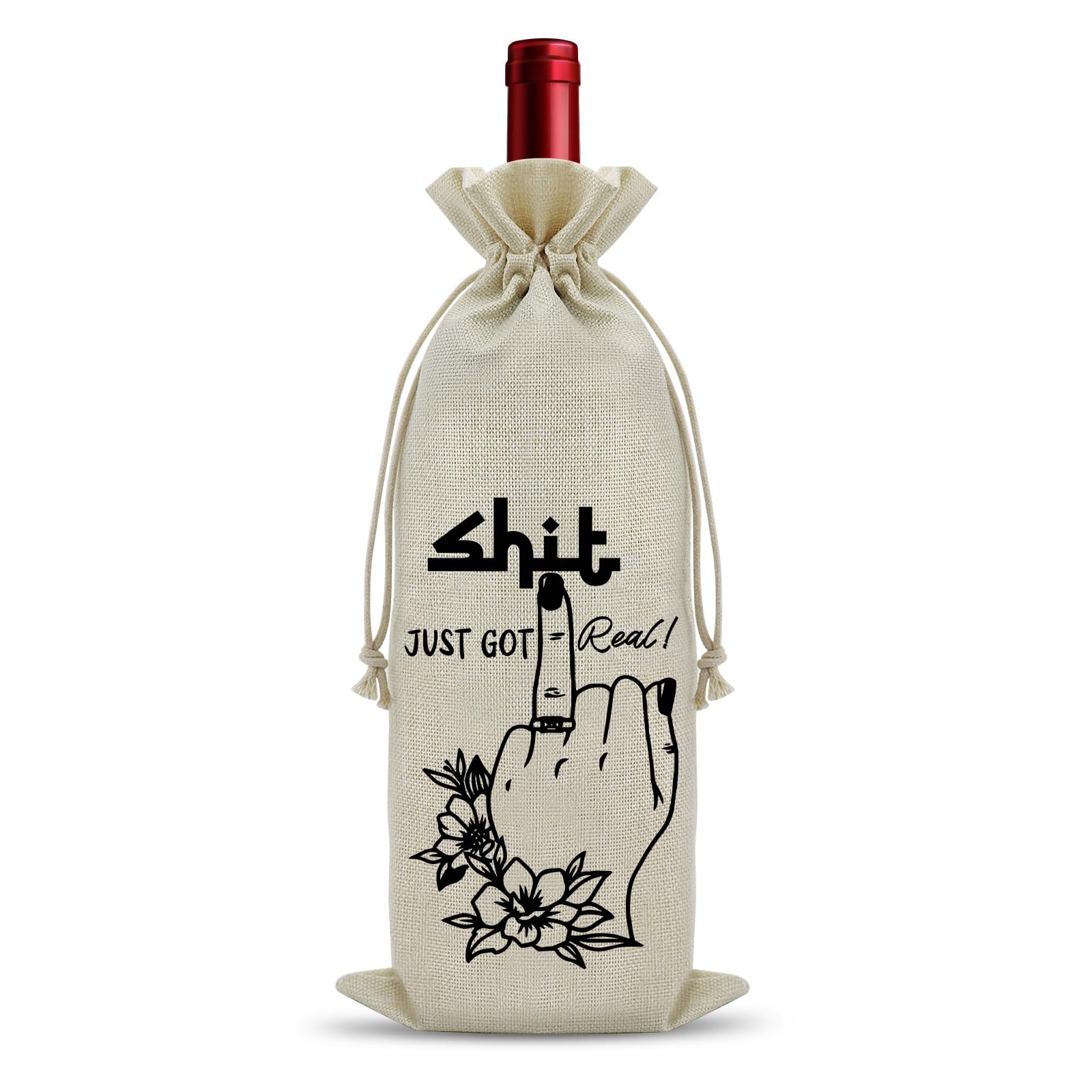 Funny Wedding Gifts for Bride Newly Wed Couple Wine Bottle Bags Bridal Shower Gifts for Bride to Be Wine Bottle Drawstring Bag Bachelorette Party Engagement Present for Women Bridal Shower Decor