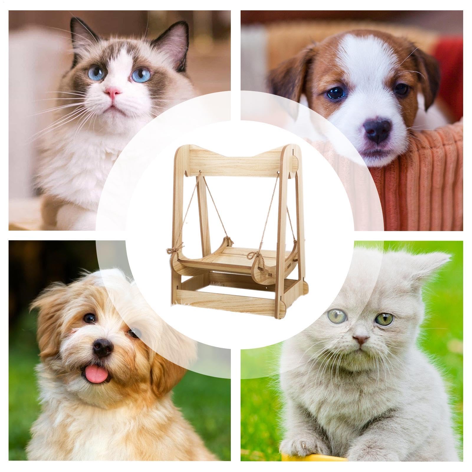 Amaca per gatti in legno, altalena per gatti e cani di piccola taglia