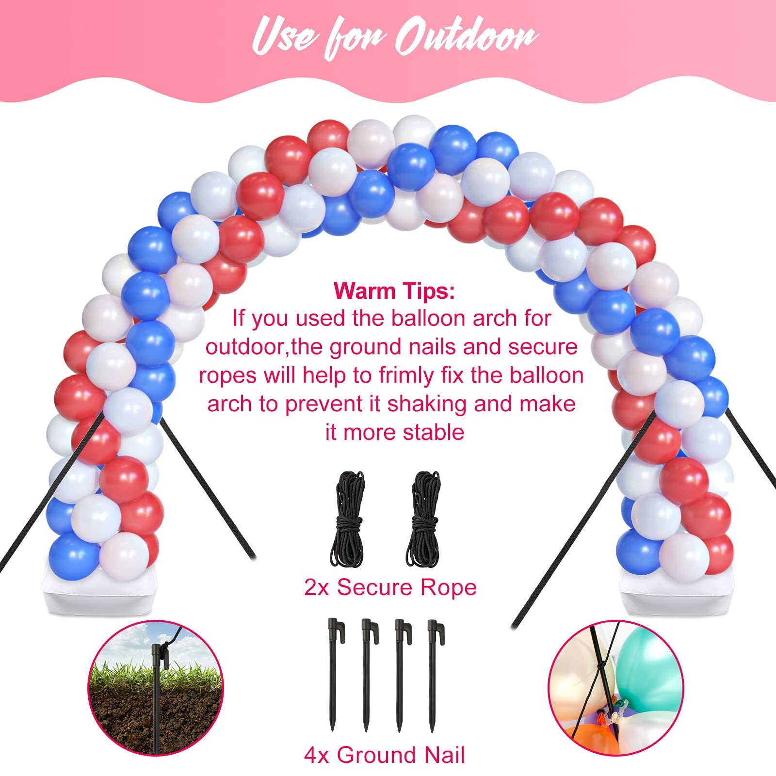 Amazon.com: OurWarm Balloon Arch Kit with Base, 10Ft Wide & 9Ft Tall  Adjustable Floor Balloon Arch Stand Kit, Ballon Arch Holder Kit with 50pcs  Balloon Clips for Wedding Baby Shower Birthday Party